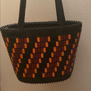Wood pattern purse